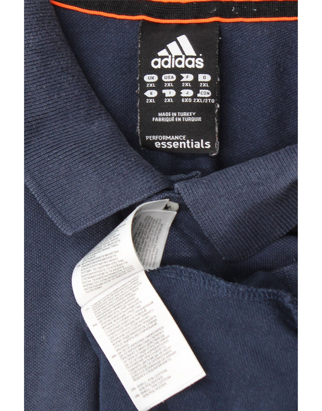 ADIDAS Mens Climalite Polo Shirt 2XL Azul Marinho Algodão