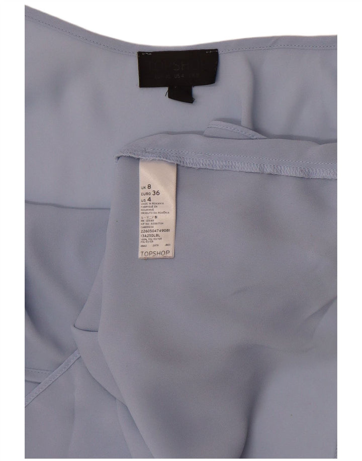 Topshop feminino oversized Cami Top UK 8 poliéster azul pequeno