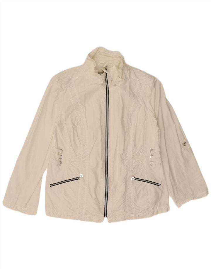 Jaqueta de chuva feminina Canda EU 48 2XL poliéster branco
