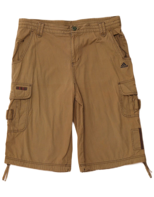 ADIDAS Mens Cargo Shorts Grande W36 Algodão Cáqui