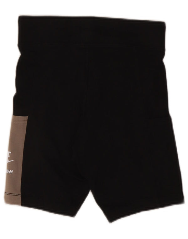 Shorts esportivos gráficos femininos Nike UK 8 pequenos pretos de algodão colorblock