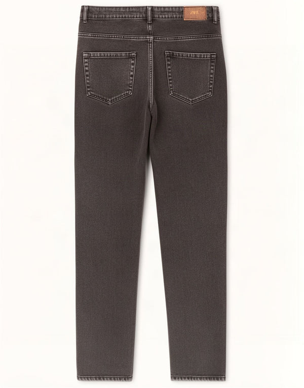 Calça jeans reta feminina Zara Trafaluc desgastada UE 40 médio W30 L27 preto