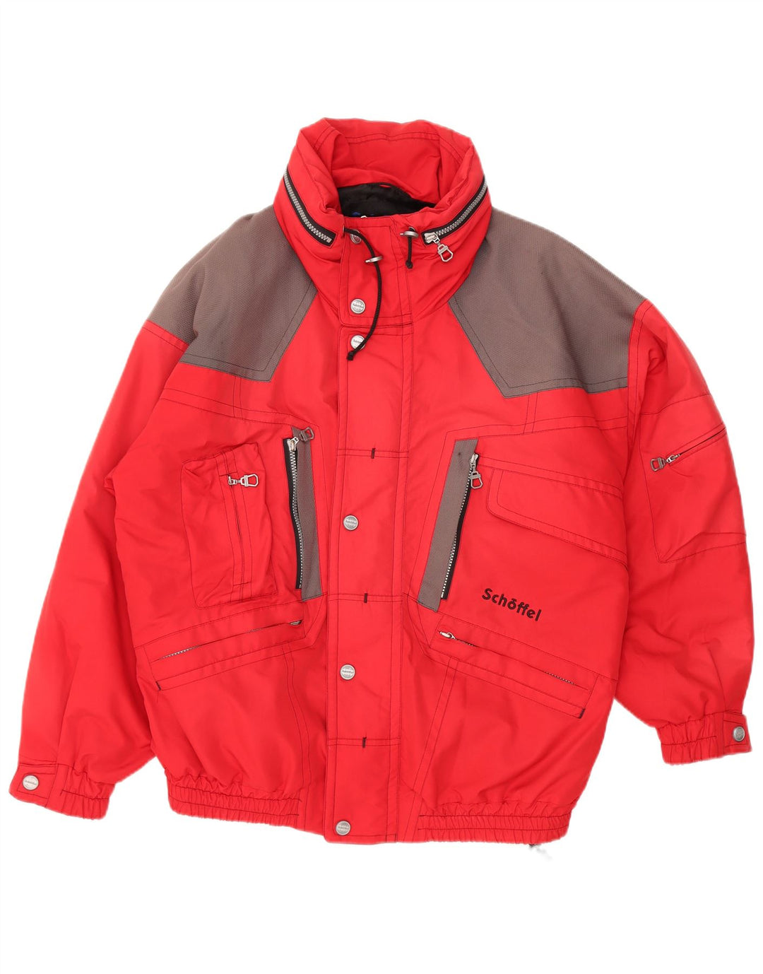Jaqueta de esqui masculina SCHOFFEL com capuz UK 42 XL vermelho colorblock