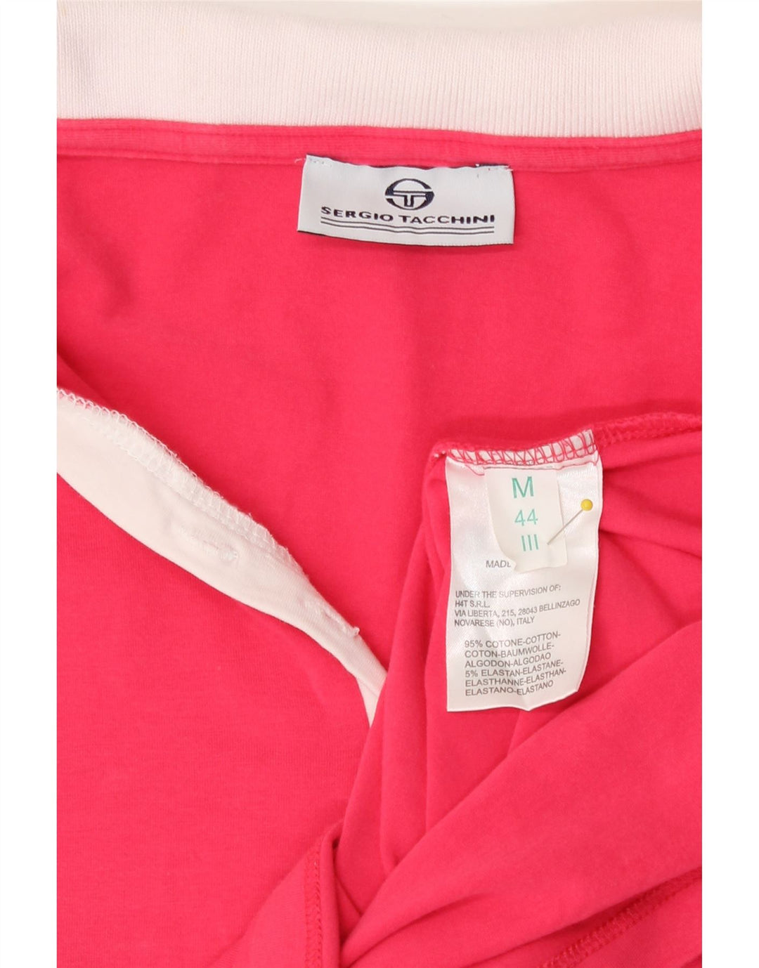 Camisa polo feminina Sergio Tacchini IT 44 algodão rosa médio