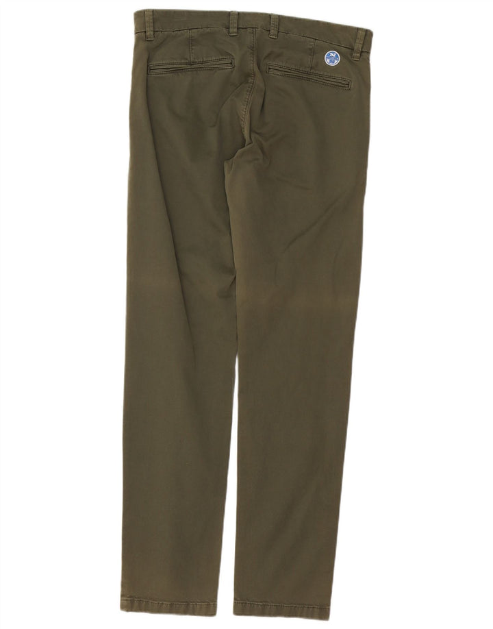 Calça chino reta masculina NORTH SAILS W30 L32 algodão verde