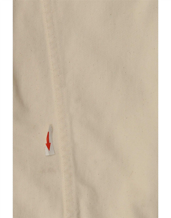 Jaqueta jeans feminina vintage UK 20 2XL algodão branco