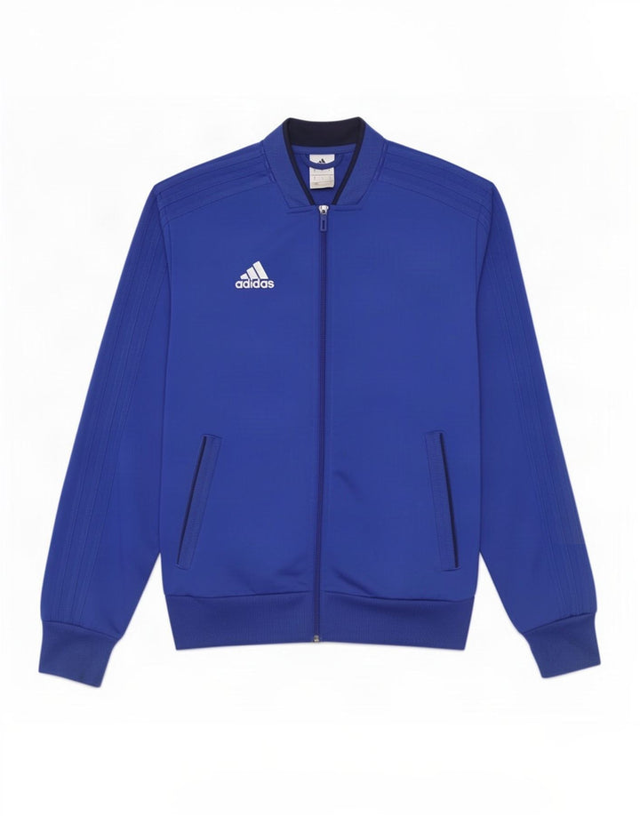 Adidas Mens Treino Top Jaqueta Pequena Azul Poliéster
