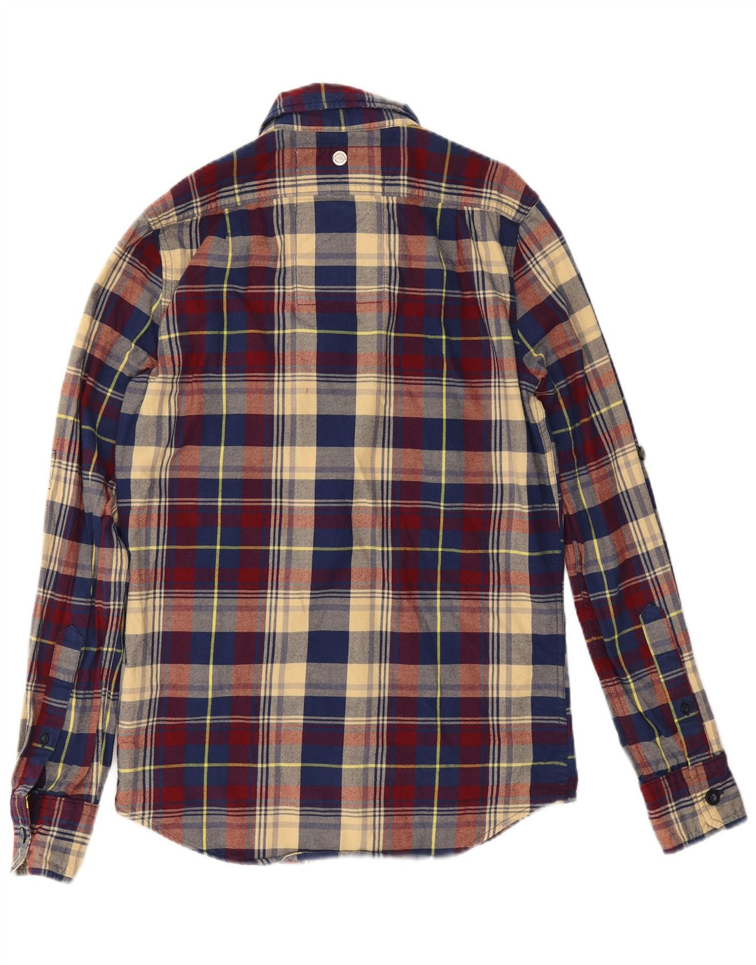 Camisa masculina Superdry de flanela pequena xadrez multicolorida de algodão