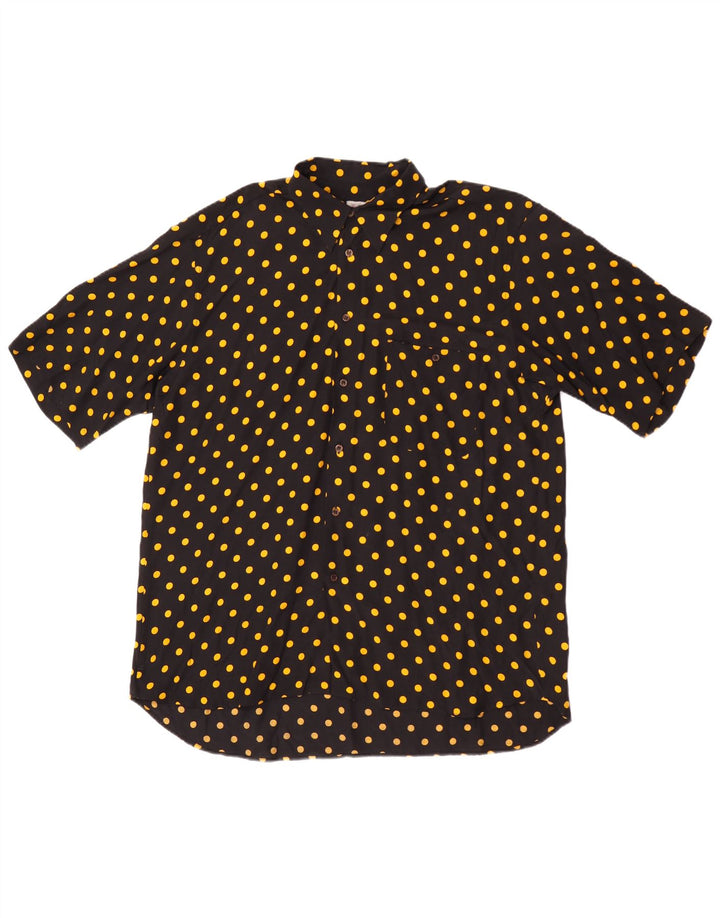 Camisa masculina VINTAGE manga curta média preta manchada