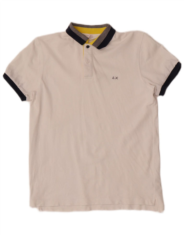 Camisa polo masculina Sun68 11-12 anos algodão branco