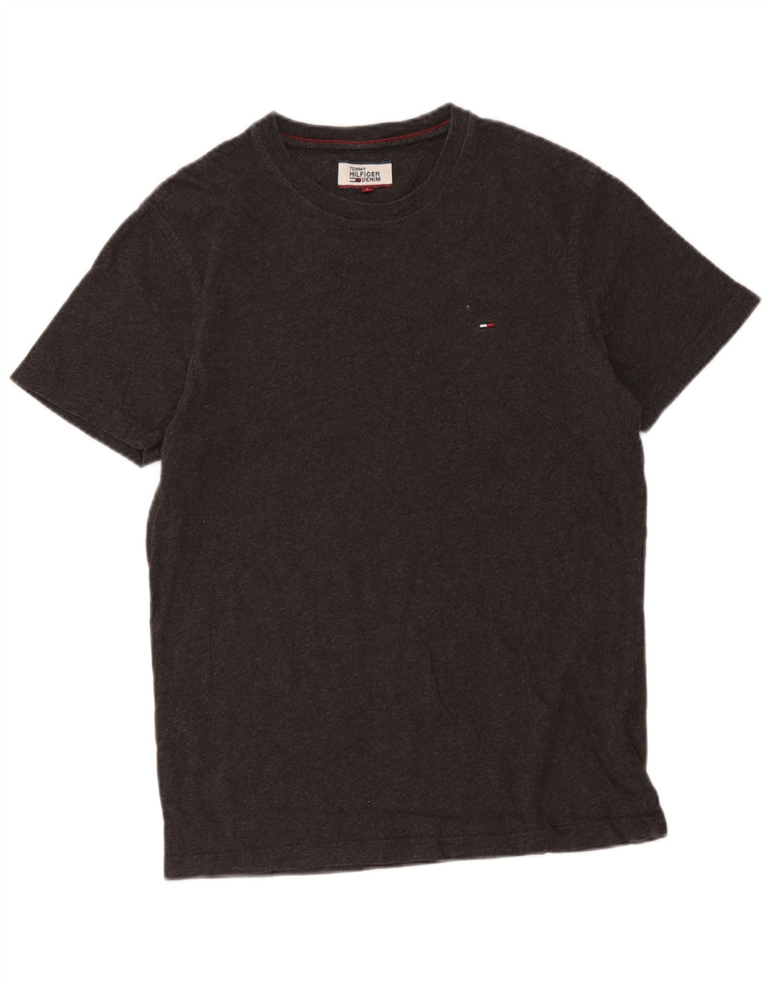 Camiseta masculina Tommy Hilfiger top pequeno algodão cinza