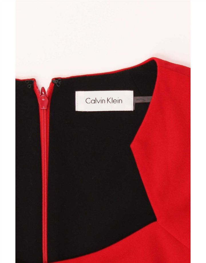 Vestido bainha feminino Calvin Klein Jeans Reino Unido 8 pequeno poliéster vermelho