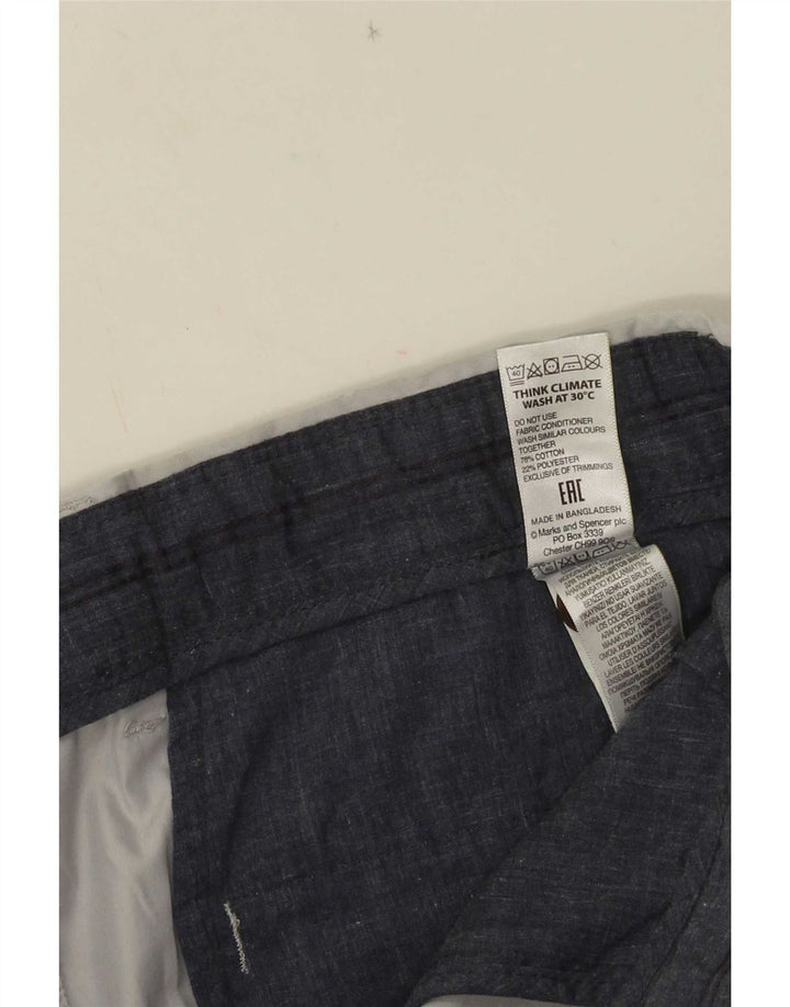 Shorts chino masculino Marks & Spencer W34 grande algodão cinza