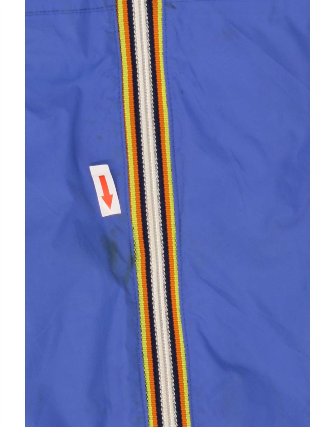 Jaqueta corta-vento masculina com capuz K-Way UK 40 grande azul poliamida