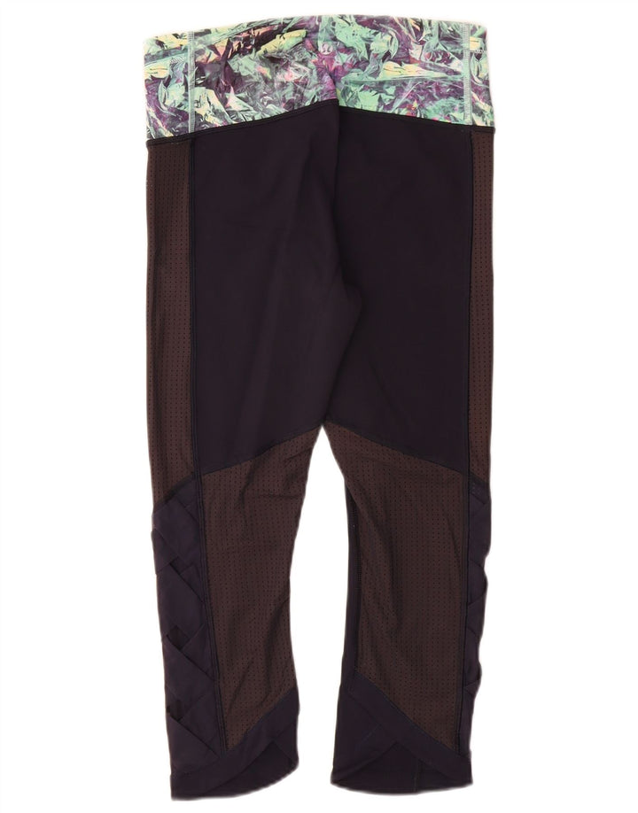 Lululemon Leggings capri feminino US 6 médio azul marinho colorblock nylon