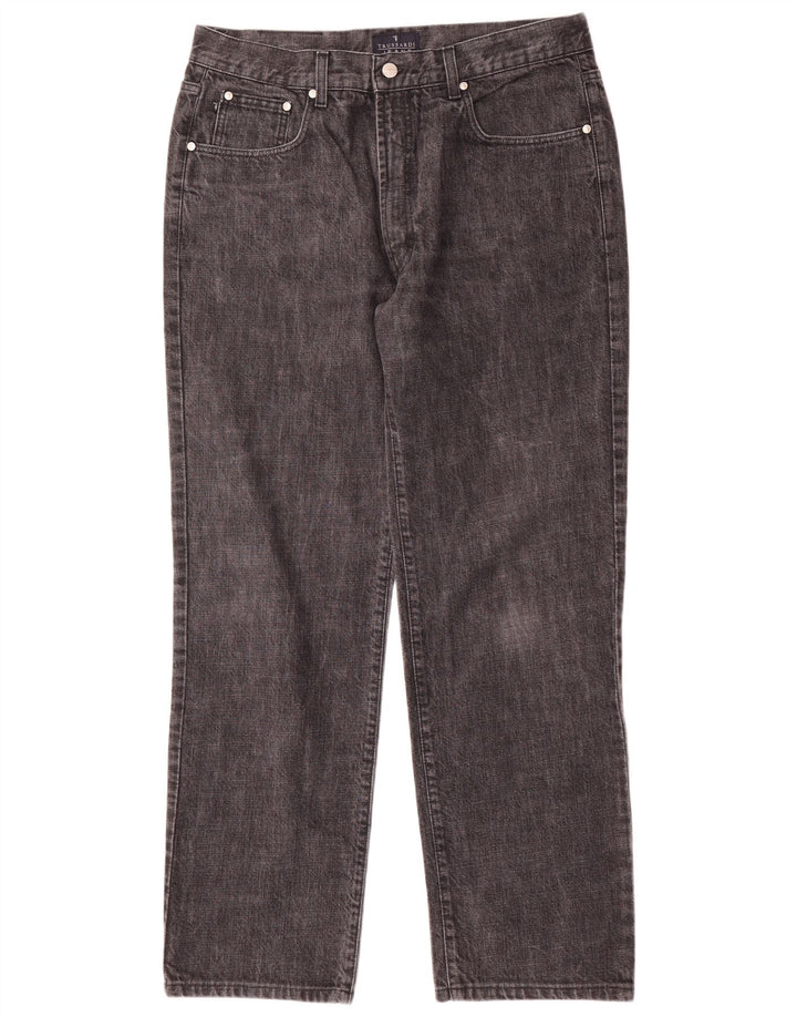 Trussardi Calça jeans reta masculina W36 L32 algodão cinza
