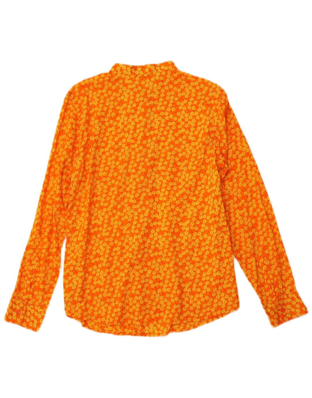 Blusa feminina BENETTON UK 12 médio laranja floral