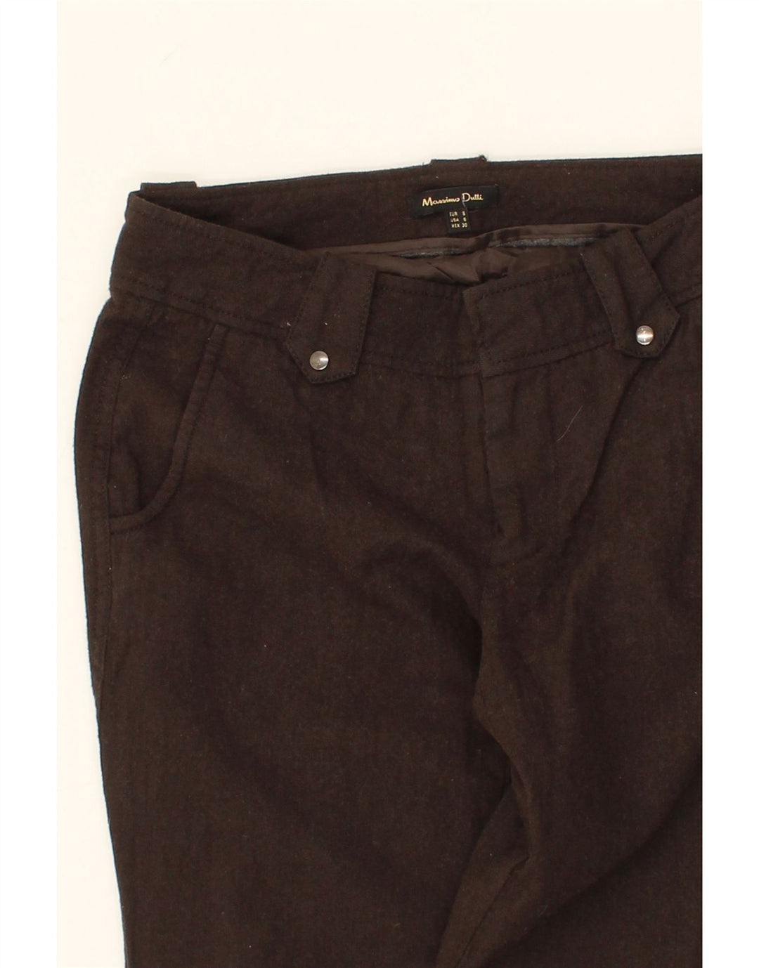 MASSIMO DUTTI Womens Straight Casual Trousers W30 L31 Brown Acrylic Vintage Massimo Dutti and Second-Hand Massimo Dutti from Messina Hembry 