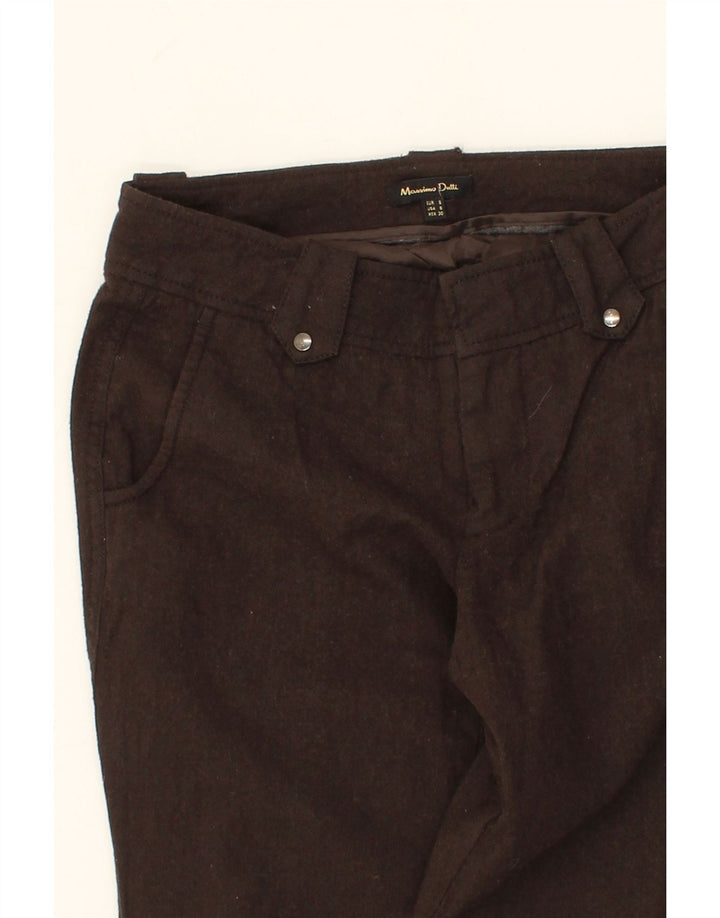 MASSIMO DUTTI Womens Straight Casual Trousers W30 L31 Brown Acrylic Vintage Massimo Dutti and Second-Hand Massimo Dutti from Messina Hembry 