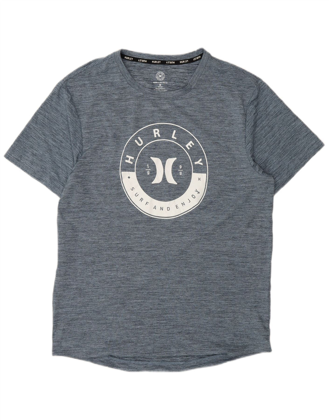 Camiseta masculina Hurley com estampa gráfica, poliéster manchado azul marinho médio