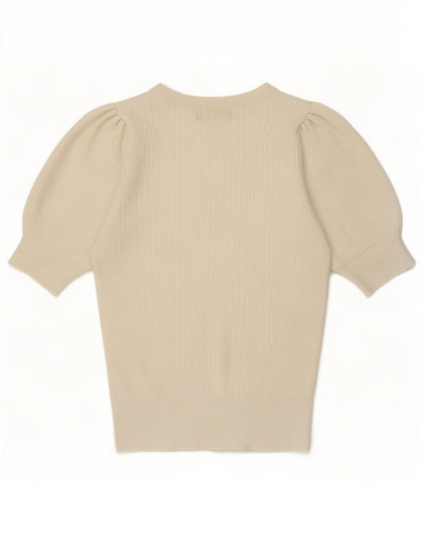 Blusa feminina Marks & Spencer UK 8 pequena viscose off white