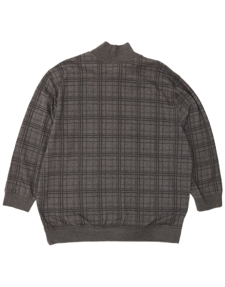 Moletom masculino Nautica com zíper e gola 2XL cinza xadrez