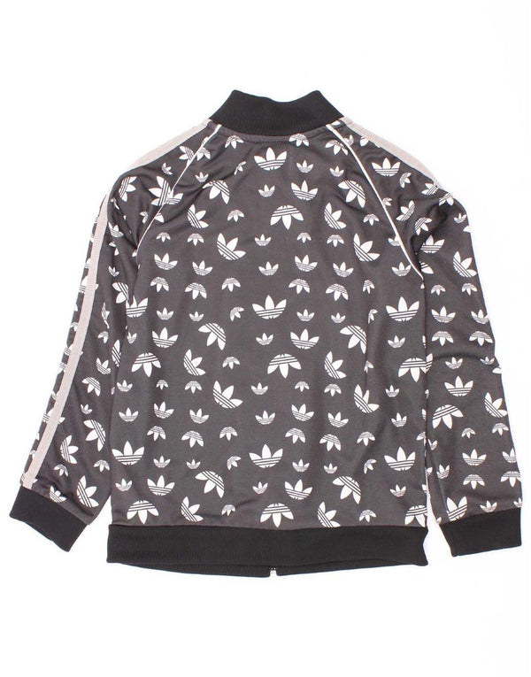 Adidas Meninas Graphic Tracksuit Top Jacket 7-8 Anos Cinza Colorblock
