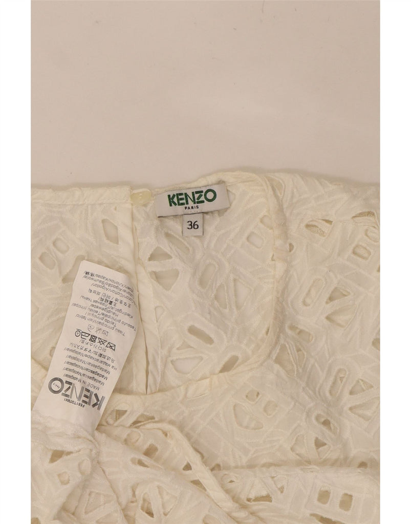 KENZO Womens Sleeveless Blouse Top EU 36 Small White Cotton Vintage Kenzo and Second-Hand Kenzo from Messina Hembry 