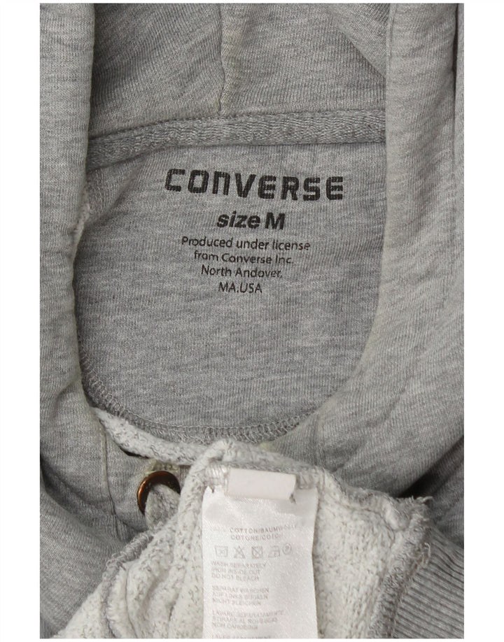 Suéter Converse masculino com capuz gráfico cinza médio algodão manchado