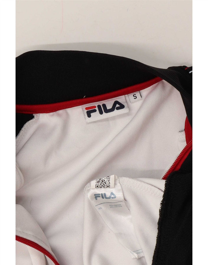 Fila Mens Graphic Tracksuit Top Jacket Pequeno Poliéster Colorblock Branco
