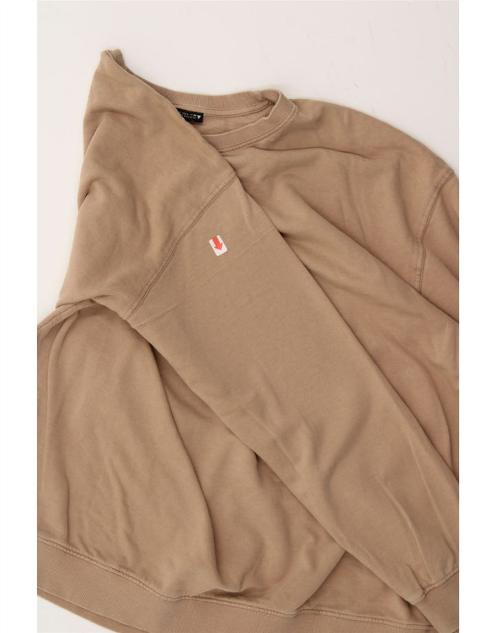 ZARA Womens Oversized Sweatshirt Jumper UK 16 Large Beige Cotton Vintage Zara and Second-Hand Zara from Messina Hembry 