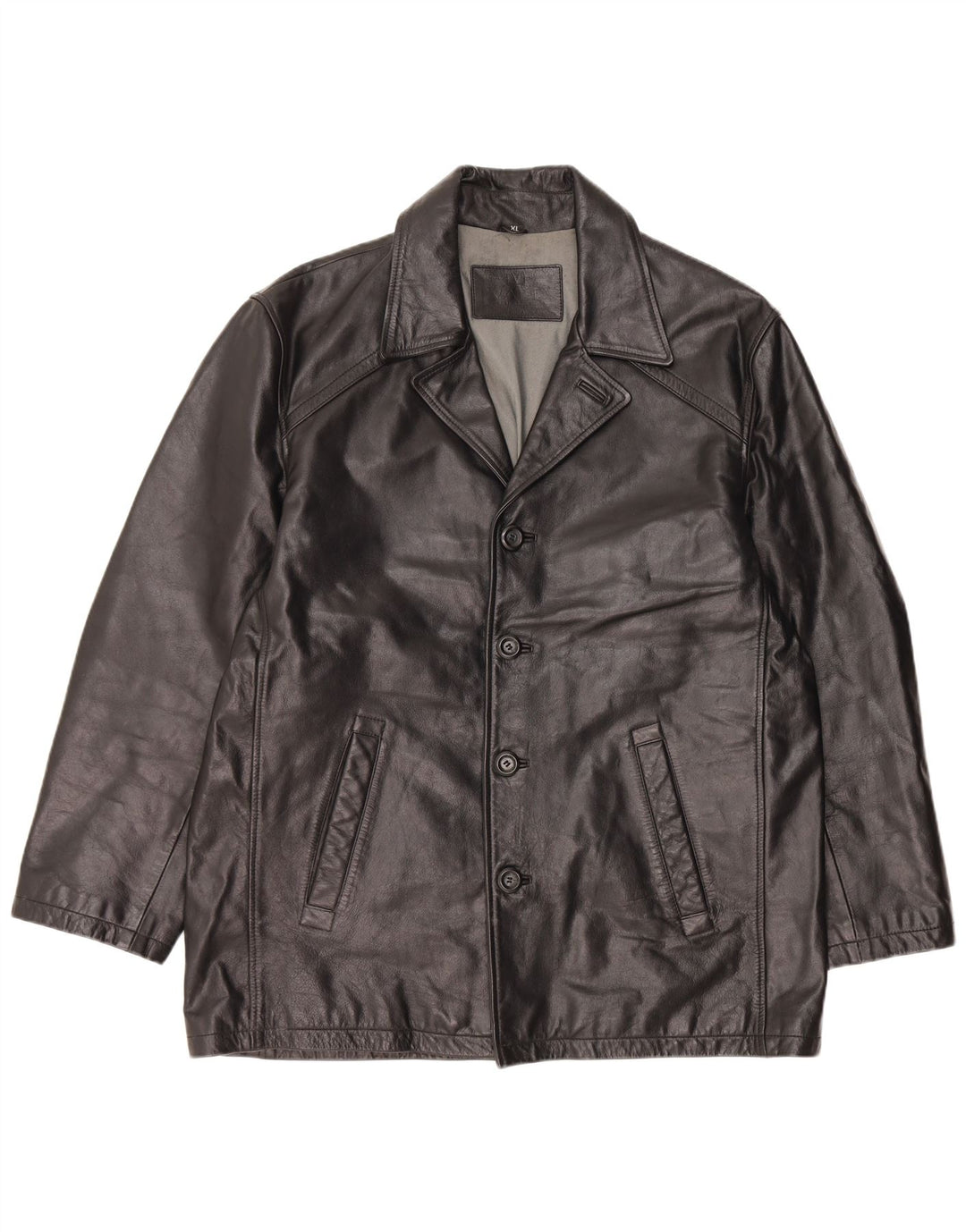 Jaqueta de couro masculina vintage UK 42 XL couro preto