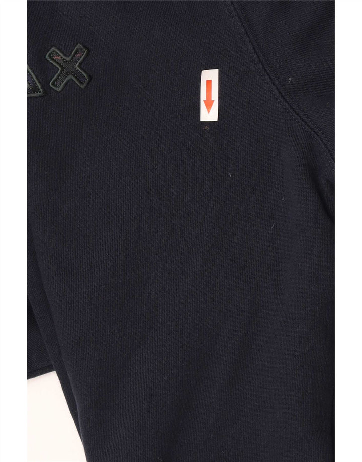 Sun68 moletom masculino jumper grande algodão xadrez azul marinho