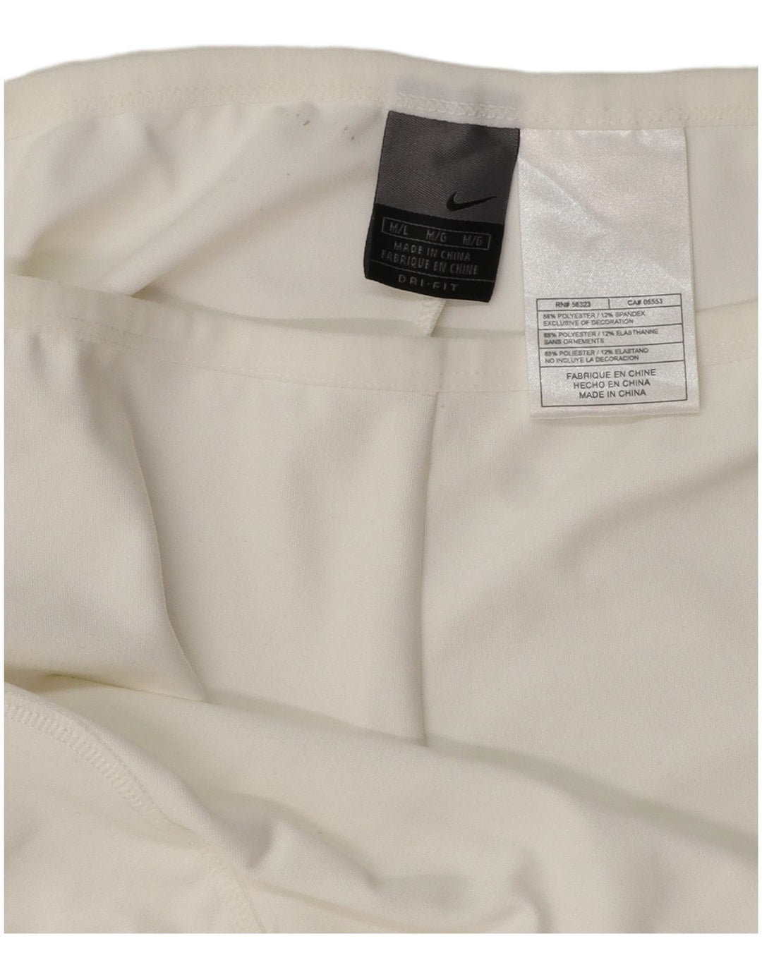 Shorts esportivos femininos NIKE Dri Fit UK 12 médio branco poliéster