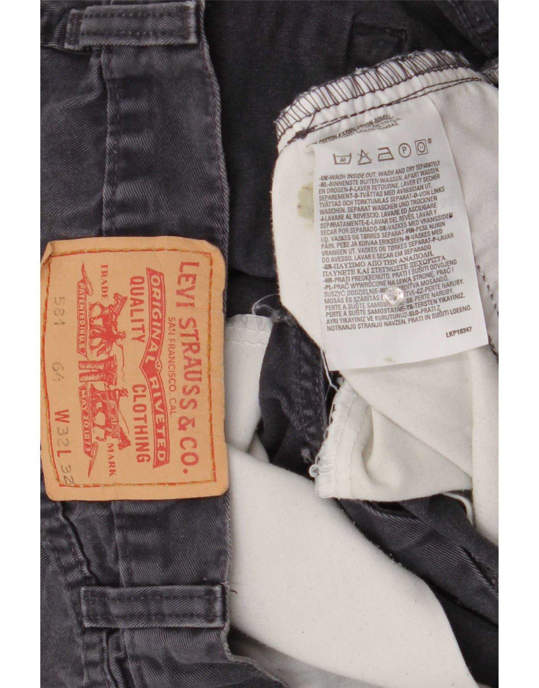 Calça jeans masculina Levi's 581 Straight W32 L32 cinza algodão