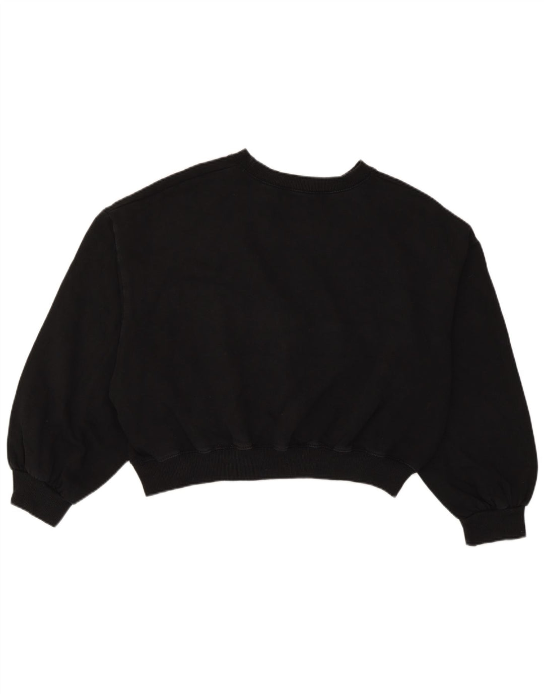 Zara Womens Crop Oversized Moletom Jumper Reino Unido 14 Médio Algodão Preto