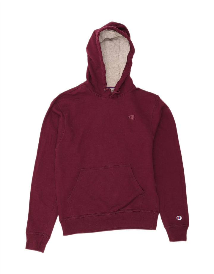 CHAMPION Mens Hoodie Jumper Small Burgundy Cotton Vintage Champion and Second-Hand Champion from Messina Hembry 