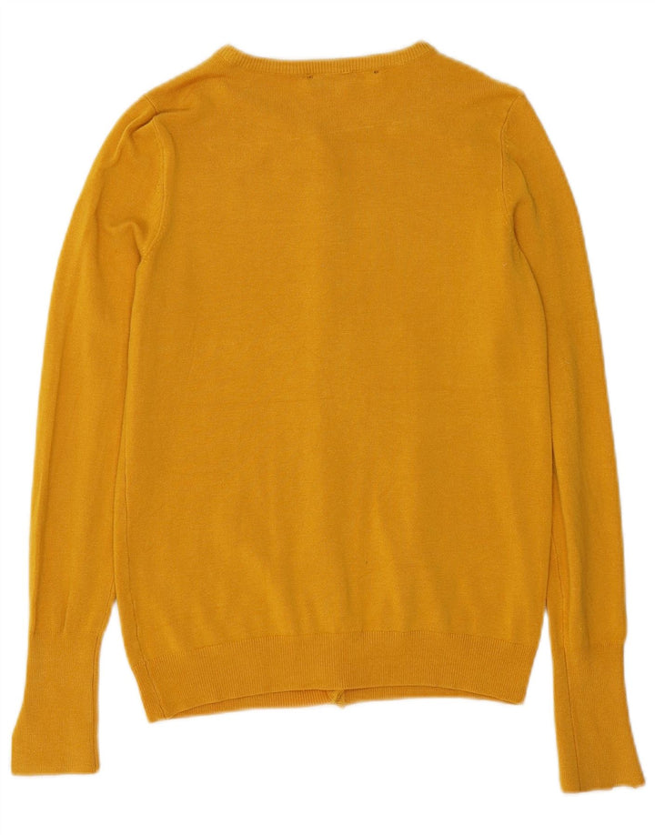 Suéter cardigã feminino ZARA Reino Unido 10 pequeno amarelo