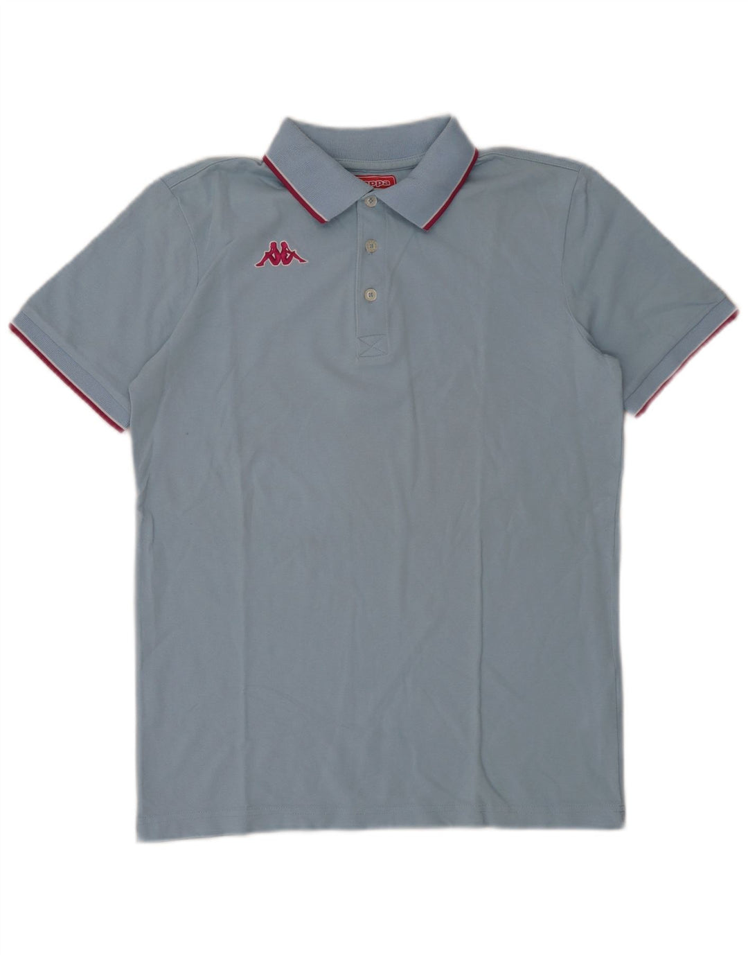 Camisa polo masculina Kappa de algodão listrado azul médio