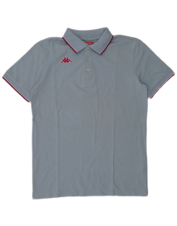 Camisa polo masculina Kappa de algodão listrado azul médio