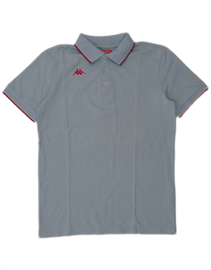Camisa polo masculina Kappa de algodão listrado azul médio