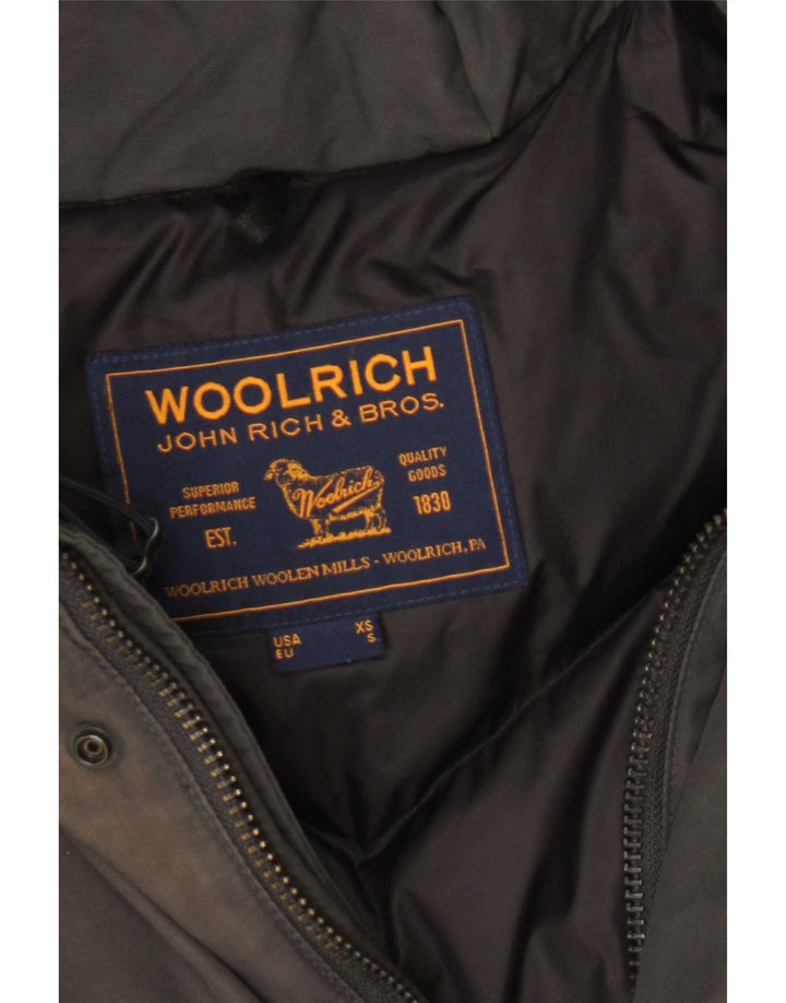Casaco acolchoado com capuz masculino Woolrich Reino Unido 36 algodão cinza pequeno