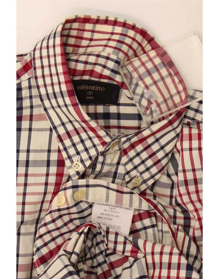 Camisa masculina Valentino tamanho 39 Algodão xadrez multicolorido médio