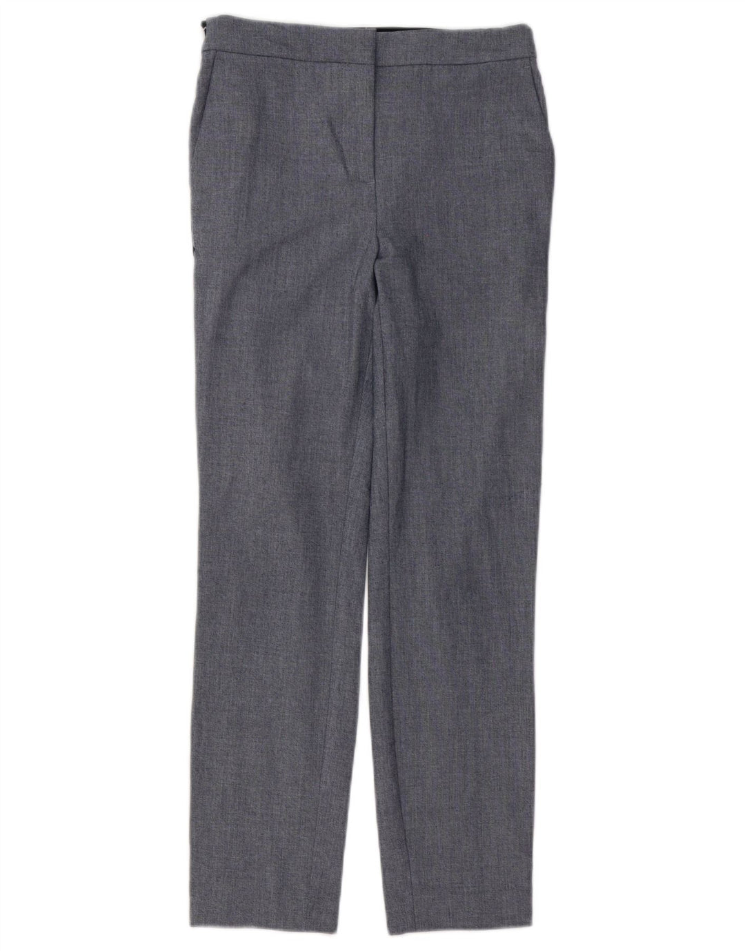 Zara Calça Chino Feminina Slim Pequena W26 L27 Poliéster Listrado Cinza