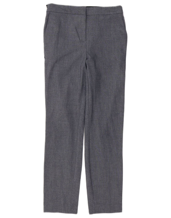 Zara Calça Chino Feminina Slim Pequena W26 L27 Poliéster Listrado Cinza