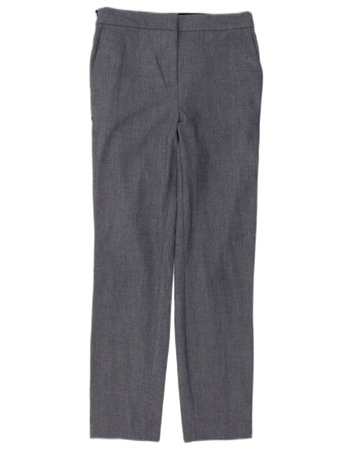Zara Calça Chino Feminina Slim Pequena W26 L27 Poliéster Listrado Cinza