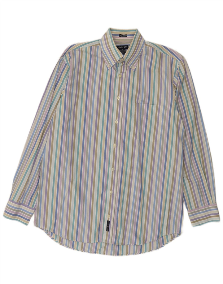 Gant Mens Dress Fit Camisa Média Listrada Multicolorida Algodão