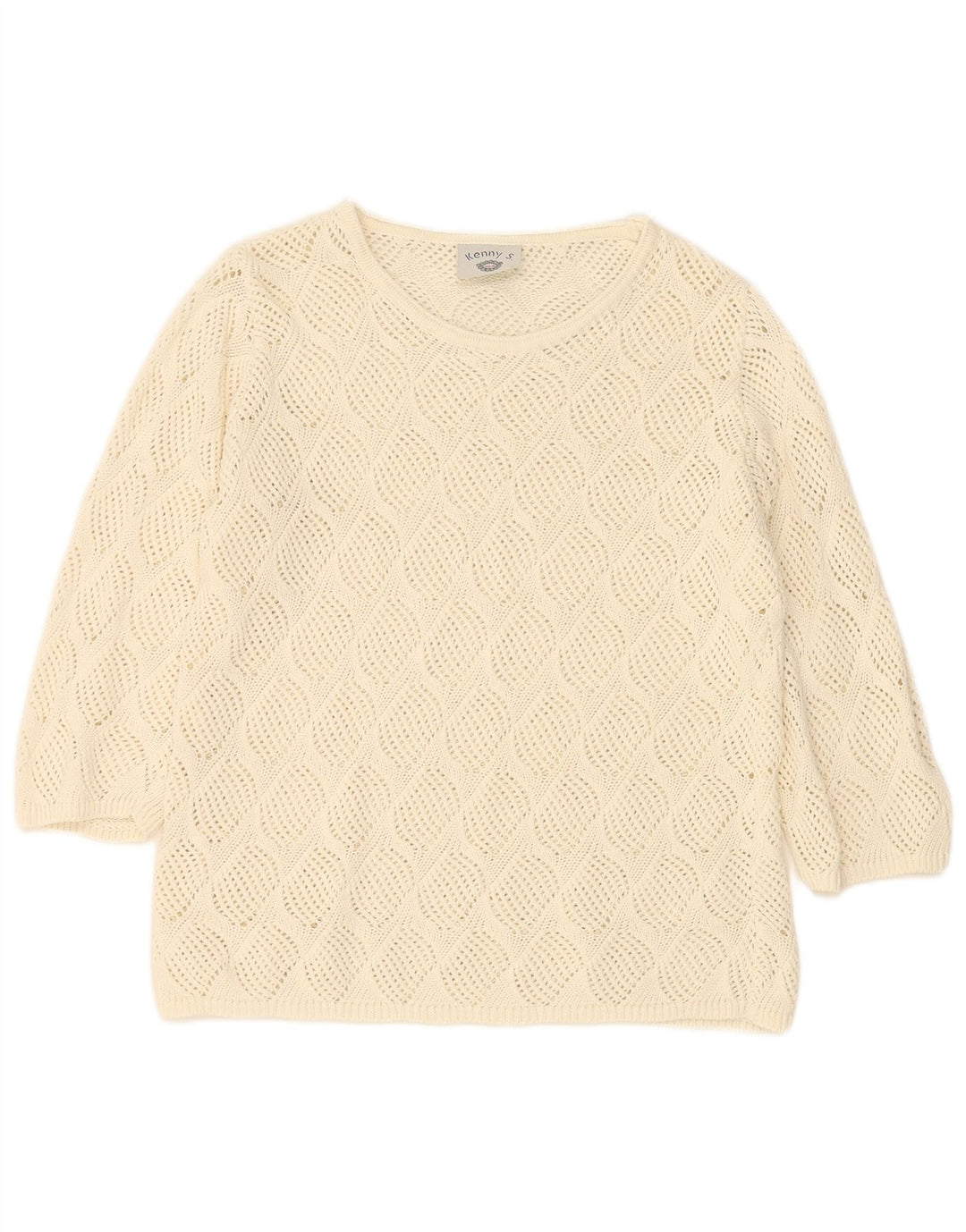 Suéter feminino KENNY S transparente com gola canoa IT 42 médio branco
