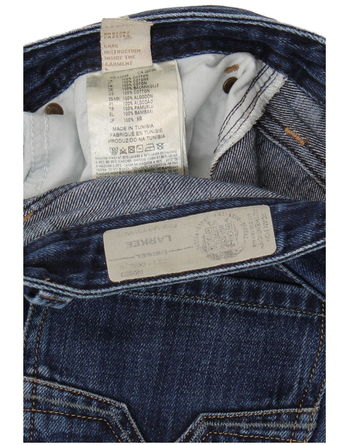 DIESEL Masculino Larkee Regular Straight Jeans W33 L32 Azul Marinho Algodão