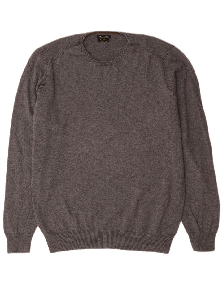 Suéter masculino Massimo Dutti com gola redonda XL algodão cinza
